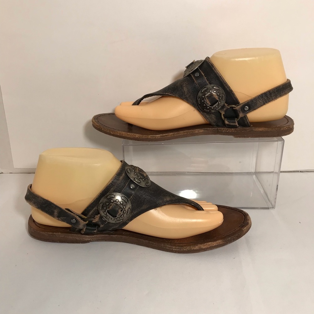 Matisse Ringo Leather Black Sandals with Silver Concho Accents Size 9 - Picture 3 of 7